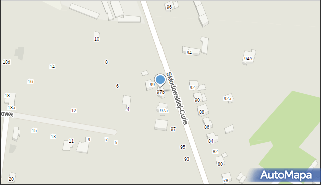 Kutno, Skłodowskiej-Curie Marii, 97b, mapa Kutno