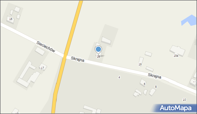 Kutno, Skrajna, 18, mapa Kutno