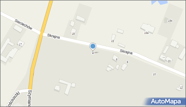 Kutno, Skrajna, 4, mapa Kutno