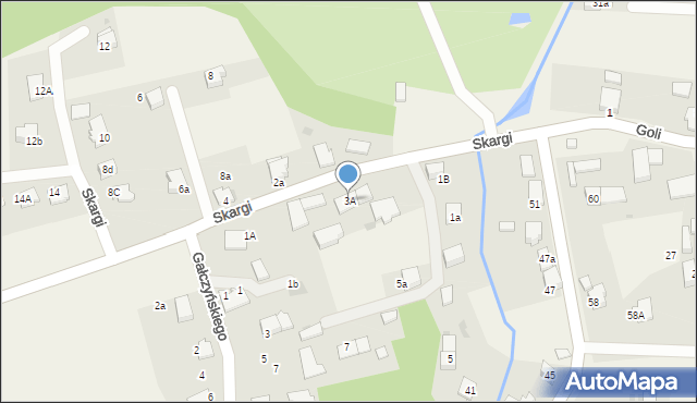 Łąka, Skargi Piotra, ks., 3A, mapa Łąka