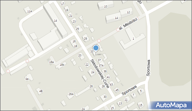 Łasin, Skłodowskiej-Curie Marii, 35, mapa Łasin