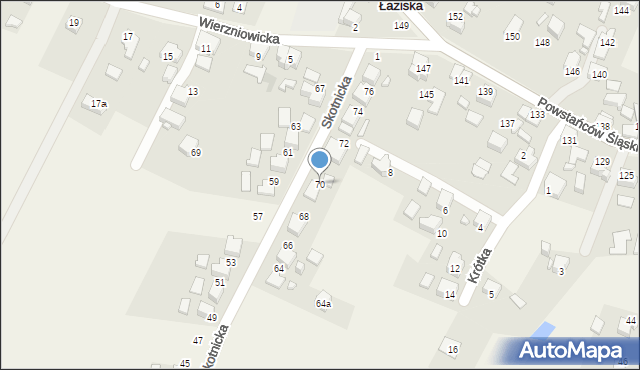 Łaziska, Skotnicka, 70, mapa Łaziska