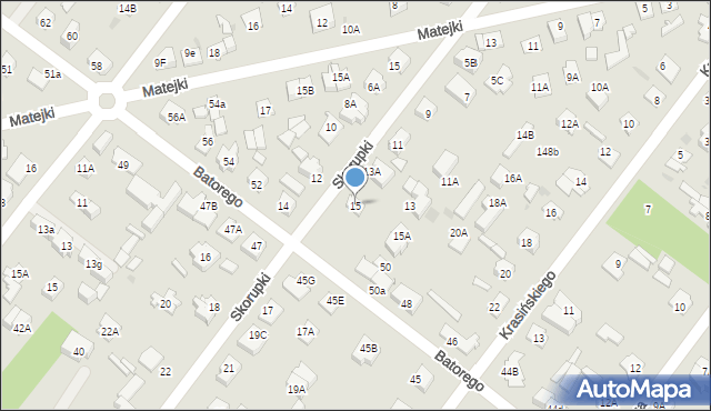 Legionowo, Skorupki Ignacego Jana, ks., 15, mapa Legionowo