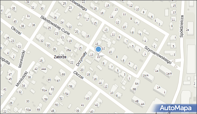 Leszno, Skłodowskiej-Curie Marii, 11, mapa Leszno