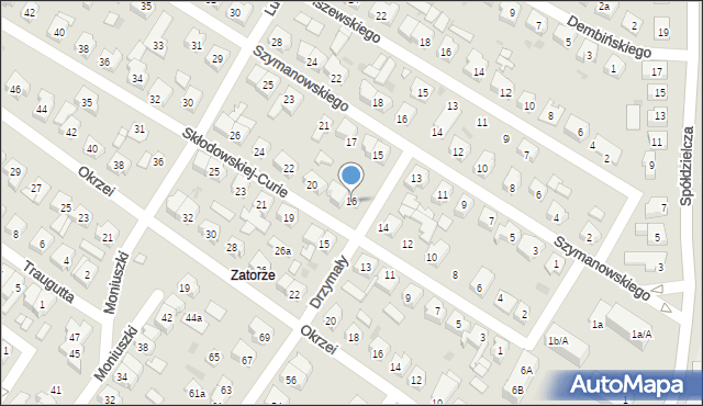 Leszno, Skłodowskiej-Curie Marii, 16, mapa Leszno
