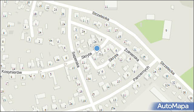 Leszno, Skryta, 9, mapa Leszno