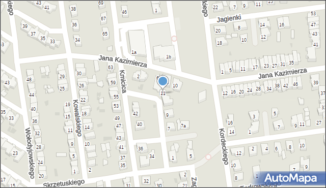 Leszno, Skrzetuskiego Jana, 11, mapa Leszno