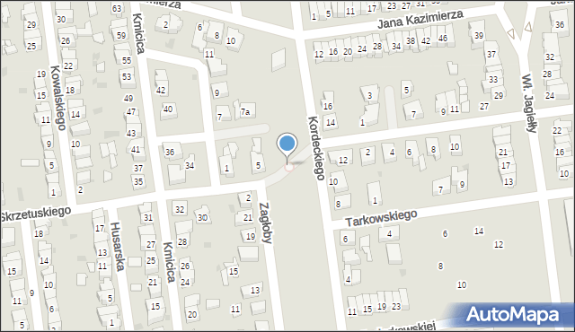 Leszno, Skrzetuskiego Jana, 5b, mapa Leszno