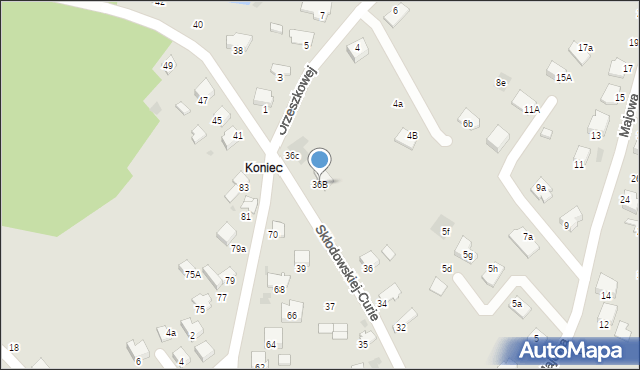 Libiąż, Skłodowskiej-Curie Marii, 36B, mapa Libiąż