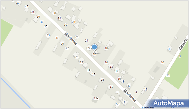 Lipowe Pole Skarbowe, Skarbowa, 20, mapa Lipowe Pole Skarbowe