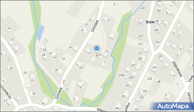 Łodygowice, Skalna, 8, mapa Łodygowice