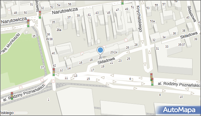 Łódź, Składowa, 20, mapa Łodzi