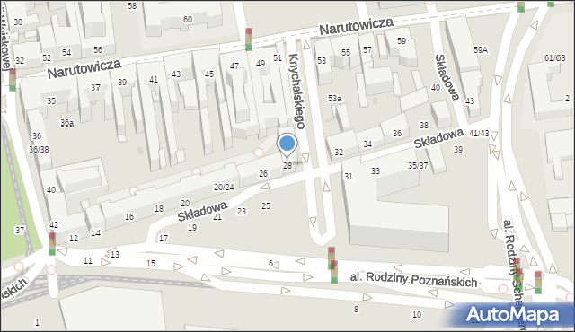 Łódź, Składowa, 28, mapa Łodzi