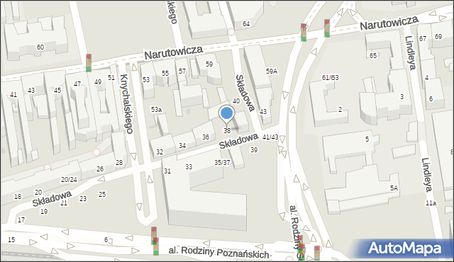 Łódź, Składowa, 38, mapa Łodzi