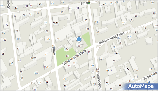 Łódź, Skłodowskiej-Curie Marii, 11, mapa Łodzi