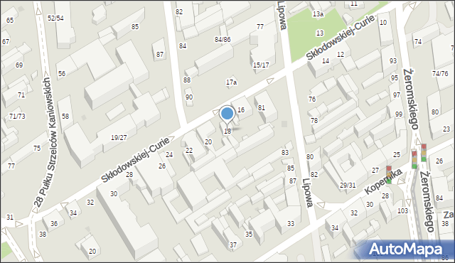 Łódź, Skłodowskiej-Curie Marii, 18, mapa Łodzi