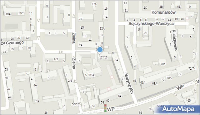 Łódź, Skury-Skoczyńskiego-Robotnika Bronisława, por., 11/13, mapa Łodzi