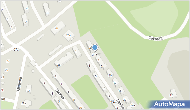 Łódź, Skalna, 2/16, mapa Łodzi