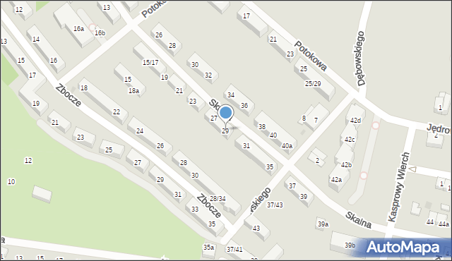 Łódź, Skalna, 29, mapa Łodzi