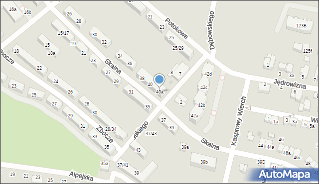 Łódź, Skalna, 40a, mapa Łodzi