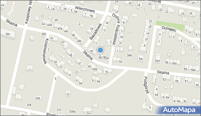Łódź, Skalna, 52, mapa Łodzi