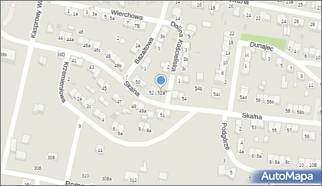Łódź, Skalna, 52a, mapa Łodzi