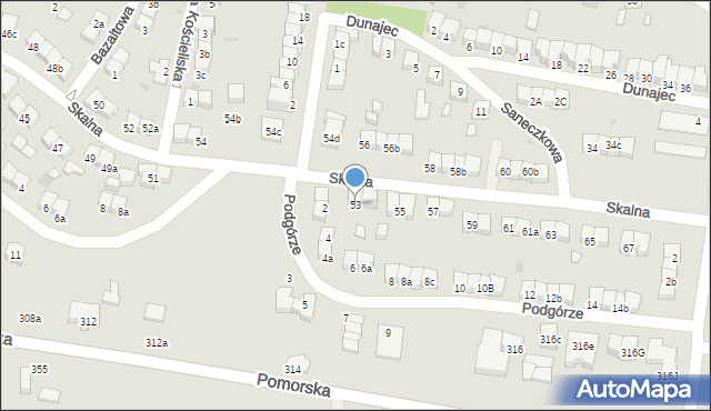 Łódź, Skalna, 53, mapa Łodzi