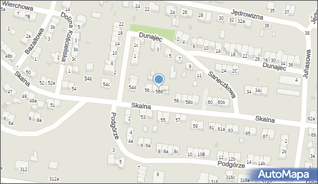 Łódź, Skalna, 56b, mapa Łodzi