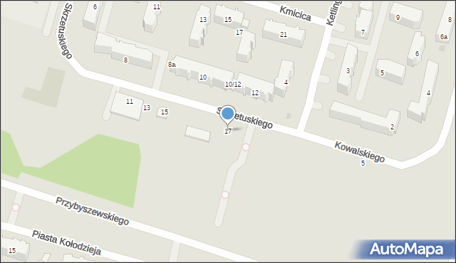 Łódź, Skrzetuskiego Jana, 17, mapa Łodzi