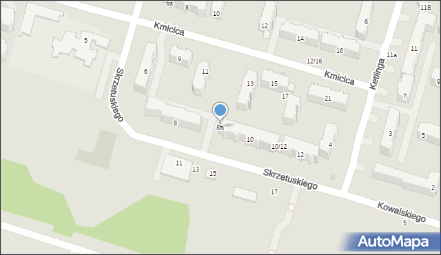 Łódź, Skrzetuskiego Jana, 8a, mapa Łodzi