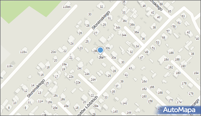 Łódź, Skautów Łódzkich, 28a, mapa Łodzi