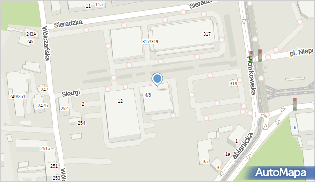 Łódź, Skargi Piotra, ks., 8/10, mapa Łodzi