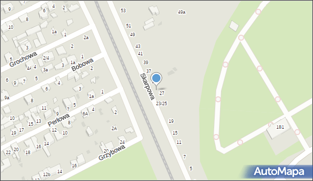 Łódź, Skarpowa, 29, mapa Łodzi