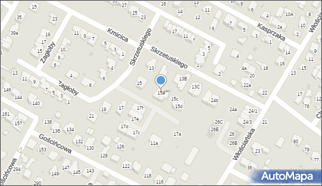 Łomianki, Skrzetuskiego, 15a, mapa Łomianki