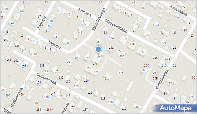 Łomianki, Skrzetuskiego, 17f, mapa Łomianki