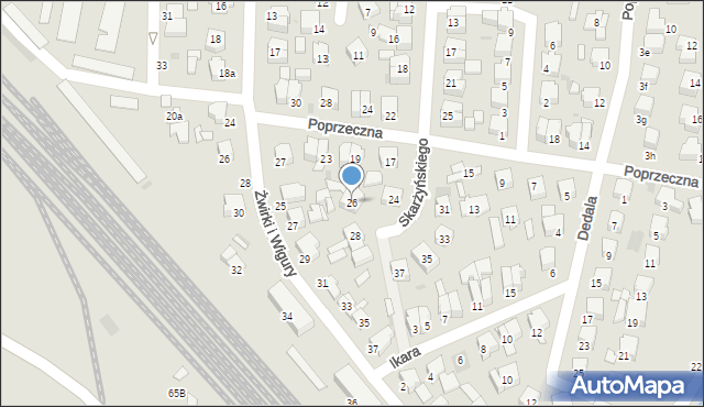 Łowicz, Skarżyńskiego Stanisława, 26, mapa Łowicza