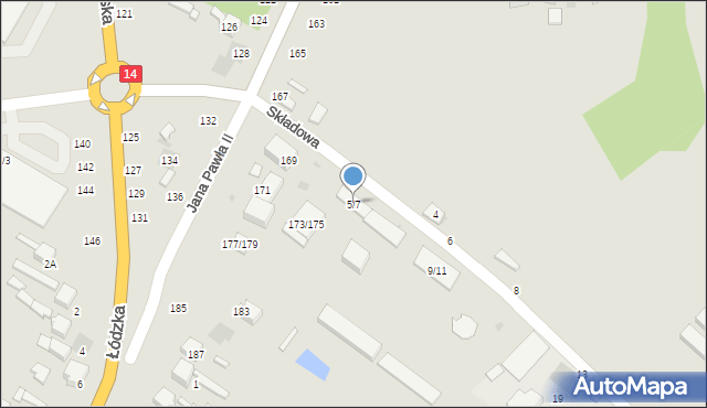 Łowicz, Składowa, 5/7, mapa Łowicza