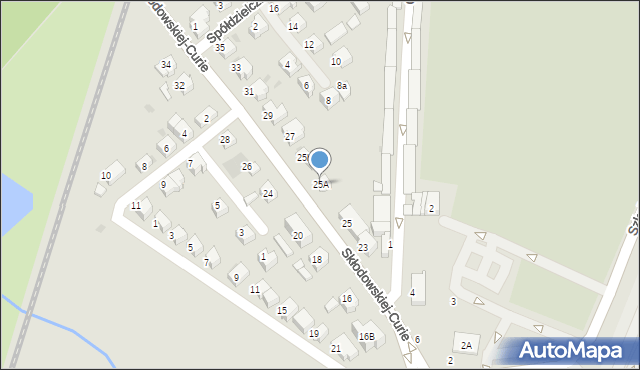 Lubin, Skłodowskiej-Curie Marii, 25A, mapa Lubin