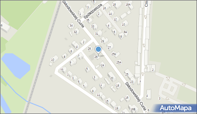 Lubin, Skłodowskiej-Curie Marii, 26d, mapa Lubin