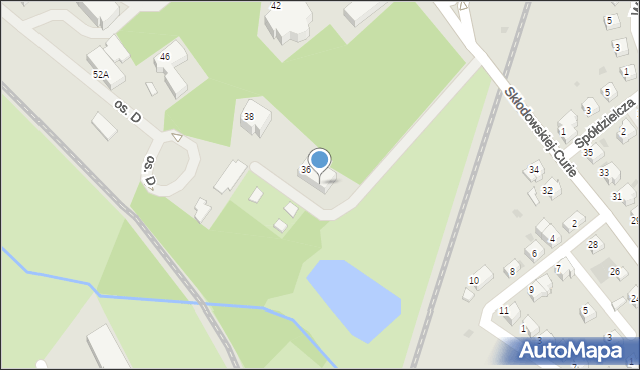 Lubin, Skłodowskiej-Curie Marii, 36A, mapa Lubin