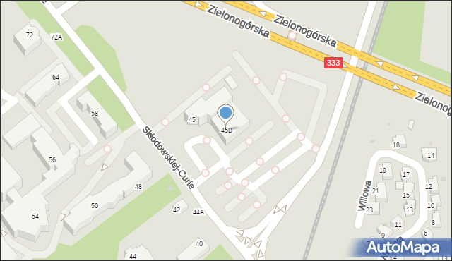 Lubin, Skłodowskiej-Curie Marii, 45B, mapa Lubin