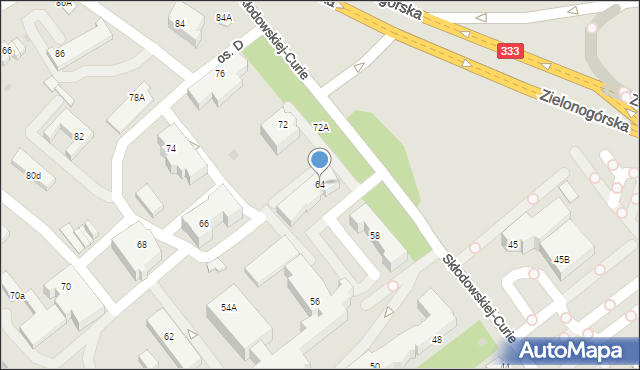 Lubin, Skłodowskiej-Curie Marii, 64, mapa Lubin