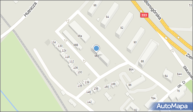 Lubin, Skłodowskiej-Curie Marii, 98g, mapa Lubin