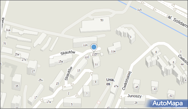Lublin, Skautów, 11D, mapa Lublina