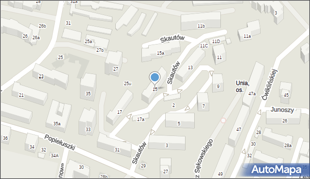 Lublin, Skautów, 15, mapa Lublina