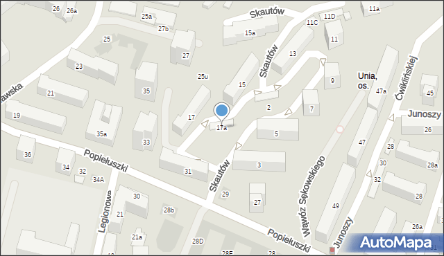 Lublin, Skautów, 17a, mapa Lublina