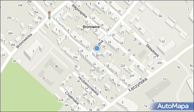 Lublin, Skibińska, 14, mapa Lublina