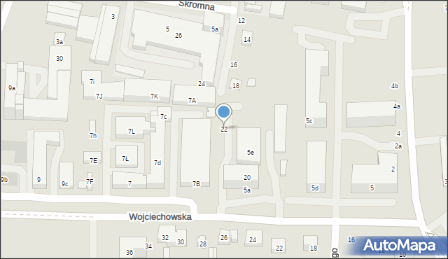 Lublin, Skromna, 22, mapa Lublina