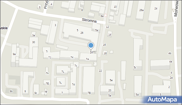 Lublin, Skromna, 24, mapa Lublina