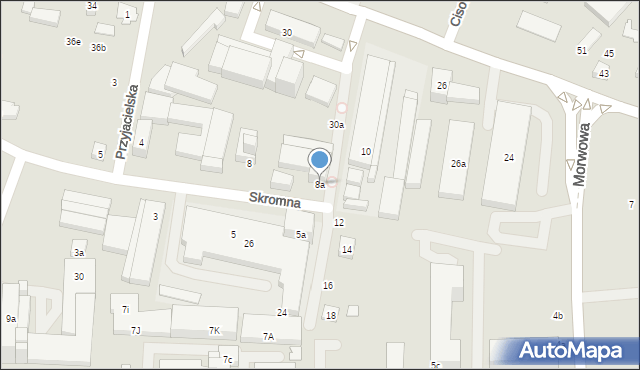 Lublin, Skromna, 8a, mapa Lublina